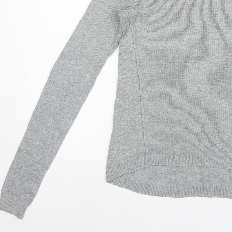 Hollister Women Grey S Slim Fit Round Neck Knit Pullover Jumper