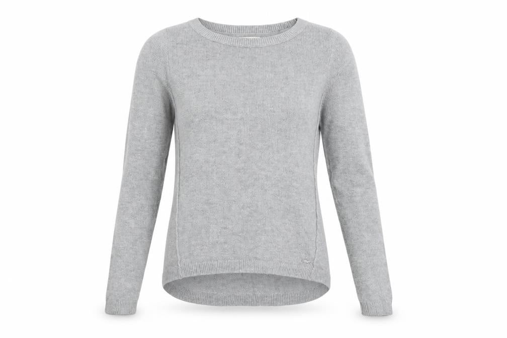 Hollister Women Grey S Slim Fit Round Neck Knit Pullover Jumper