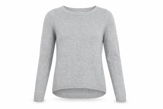 Hollister Women Grey S Slim Fit Round Neck Knit Pullover Jumper