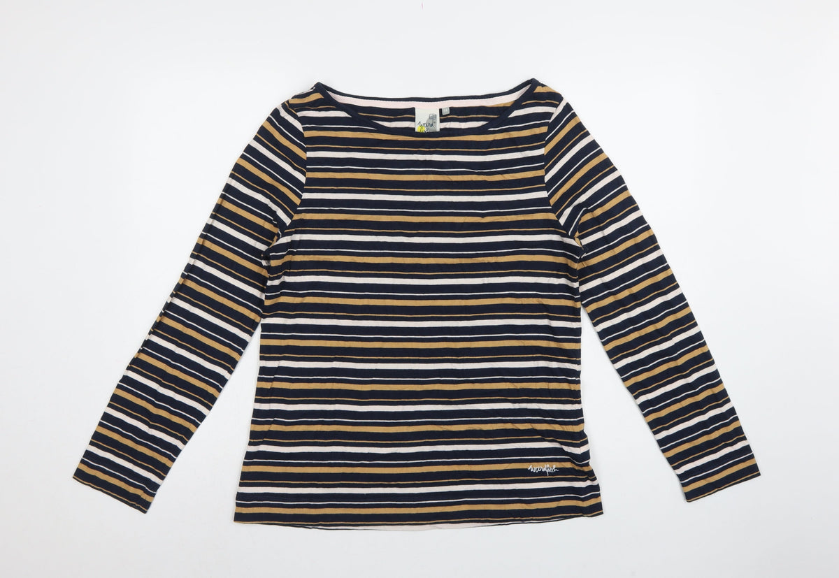 Weird Fish Women’s Multicoloured Stripe Cotton Jersey Top UK 14