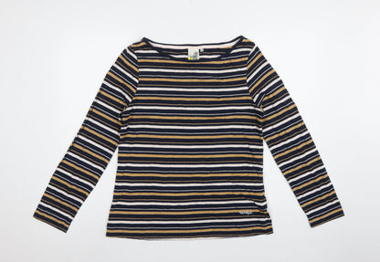 Weird Fish Women’s Multicoloured Stripe Cotton Jersey Top UK 14