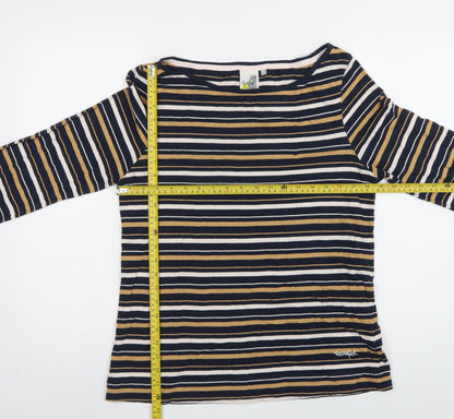 Weird Fish Women’s Multicoloured Stripe Cotton Jersey Top UK 14