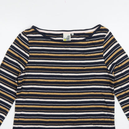 Weird Fish Women’s Multicoloured Stripe Cotton Jersey Top UK 14