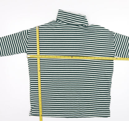 New Look Women Green White Striped Roll Neck Basic Top UK 14