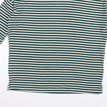 New Look Women Green White Striped Roll Neck Basic Top UK 14