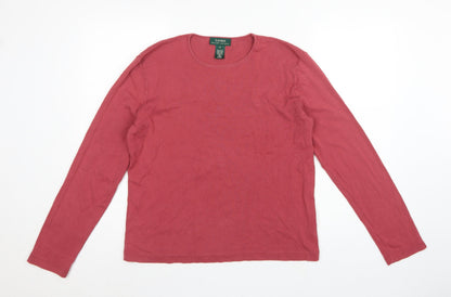 Lauren Ralph Lauren Women's Pink M Basic Cotton Long Sleeve T-Shirt