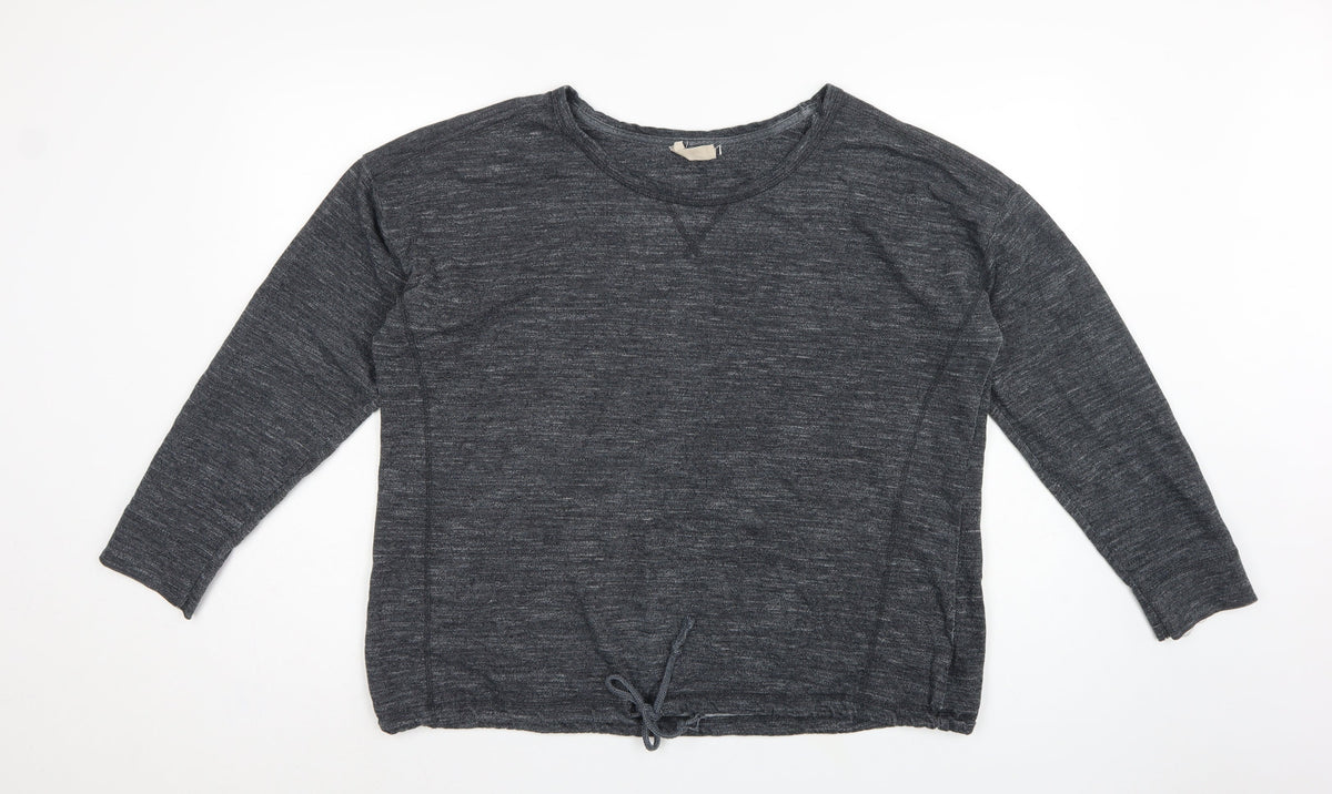 Next Women Grey Size 16 Lightweight Knit Drawstring Hem Sweatshirt