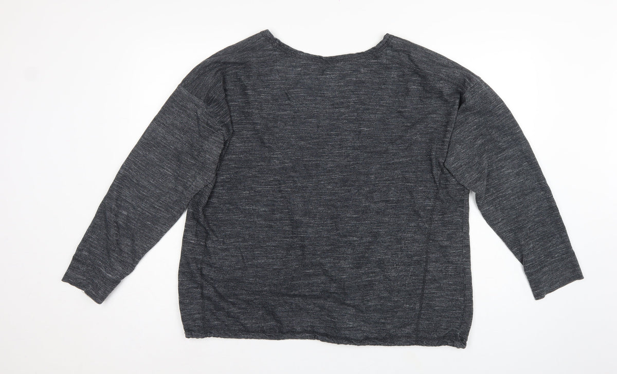 Next Women Grey Size 16 Lightweight Knit Drawstring Hem Sweatshirt