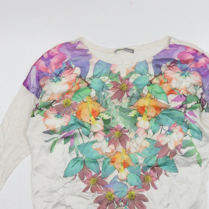 Marks & Spencer Women Ivory Floral 3/4 Sleeve Tunic Blouse UK 10
