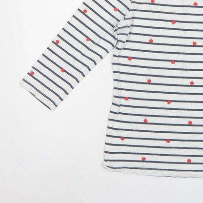 Crew Clothing Company Women’s White Stripe Apple Jersey Top UK 12