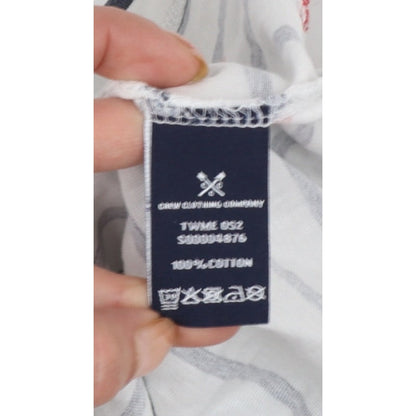 Crew Clothing Company Women’s White Stripe Apple Jersey Top UK 12