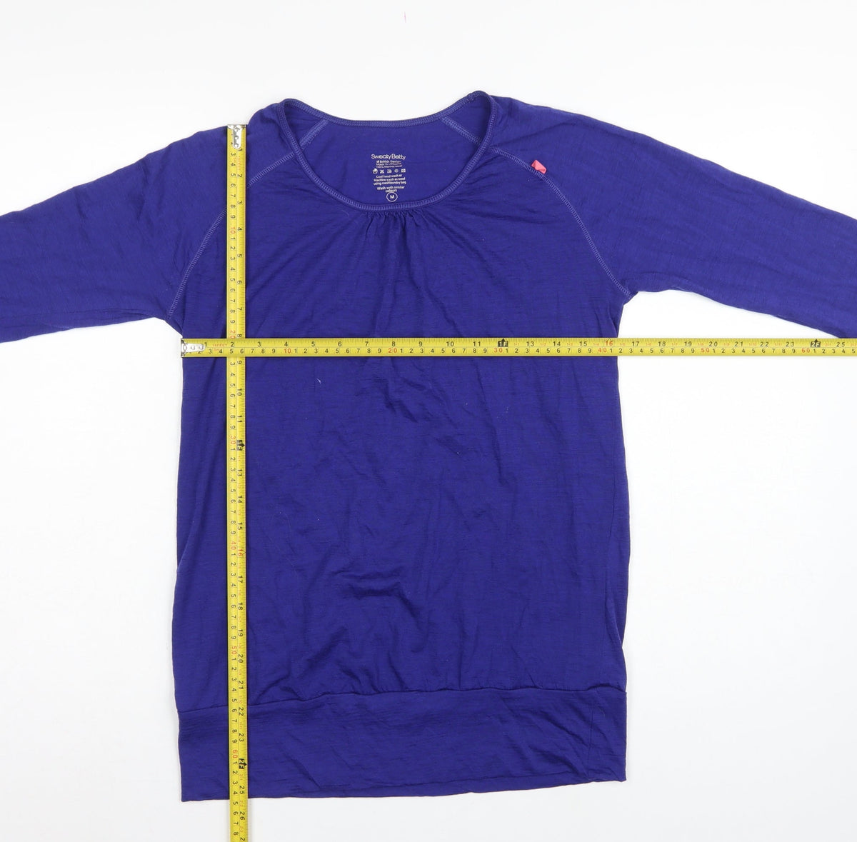 Sweaty Betty Women’s Blue M Merino Wool Long Sleeve Athletic Top