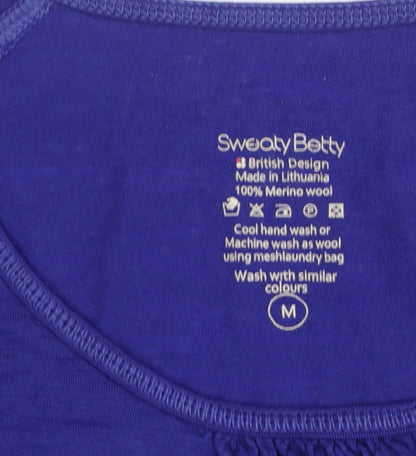 Sweaty Betty Women’s Blue M Merino Wool Long Sleeve Athletic Top
