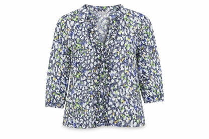 Per Una Women's Grey Floral Basic Button-Up Blouse UK 14