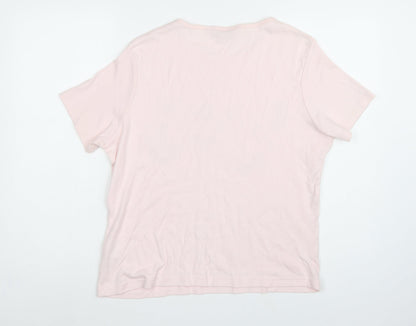 Monsoon Women Pink UK 18 Floral Sequin Cotton Jersey T-Shirt