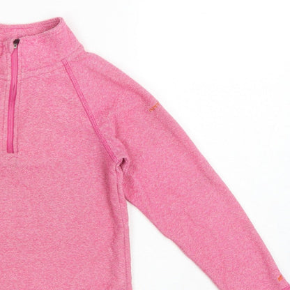 Trespass Girls Pink 5-6 Years 1/4 Zip Fleece Pullover Sweatshirt