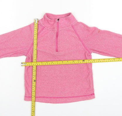 Trespass Girls Pink 5-6 Years 1/4 Zip Fleece Pullover Sweatshirt