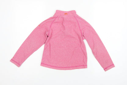 Trespass Girls Pink 5-6 Years 1/4 Zip Fleece Pullover Sweatshirt