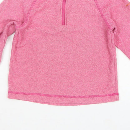 Trespass Girls Pink 5-6 Years 1/4 Zip Fleece Pullover Sweatshirt