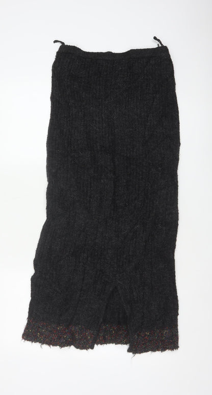 Casamia Women’s Black One Size Long Knit Pencil Skirt Drawstring