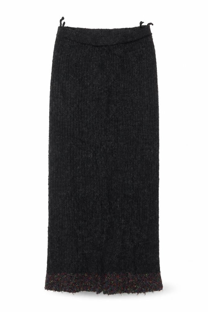 Casamia Women’s Black One Size Long Knit Pencil Skirt Drawstring