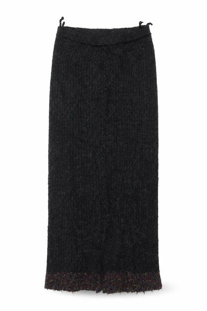 Casamia Women’s Black One Size Long Knit Pencil Skirt Drawstring