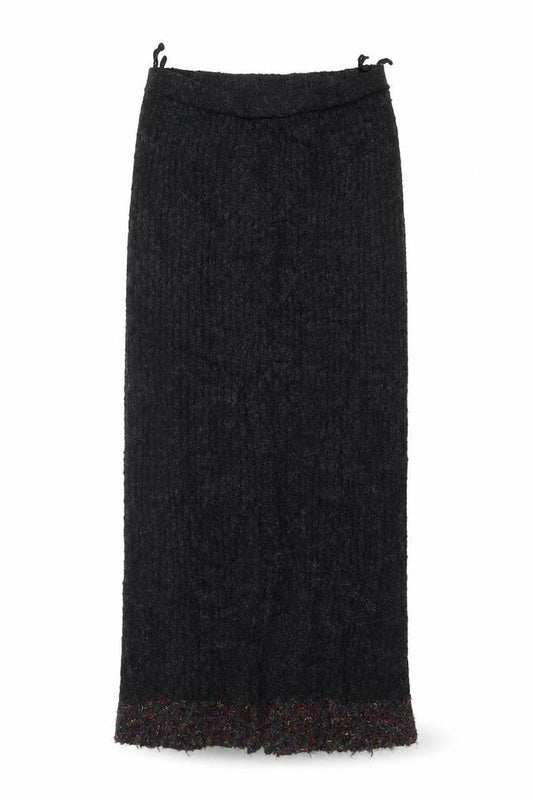 Casamia Women’s Black One Size Long Knit Pencil Skirt Drawstring