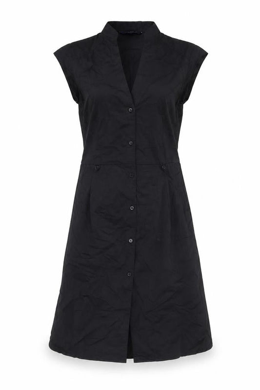 Jasper Conran Women Black UK 8 Cotton Collared Shirt Dress