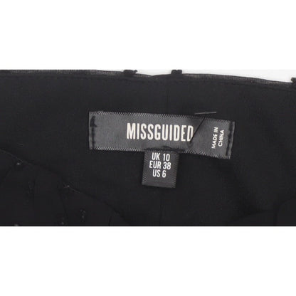 Missguided Women’s Black UK 10 Cropped Square Neck Puff Sleeve Blouse