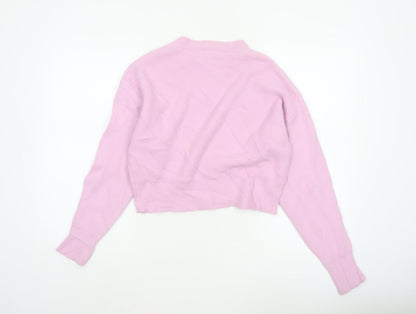 Bershka Women’s Pink UK 6 Mock Neck Knit Pullover Jumper