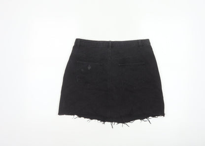Denim Co Women’s Black UK 12 High Rise Stripe Denim Mini Pencil Skirt