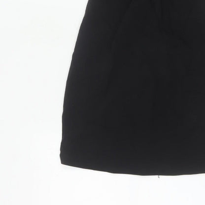 Pull&Bear Women Black S Bodycon Halter Cold Shoulder Mini Dress