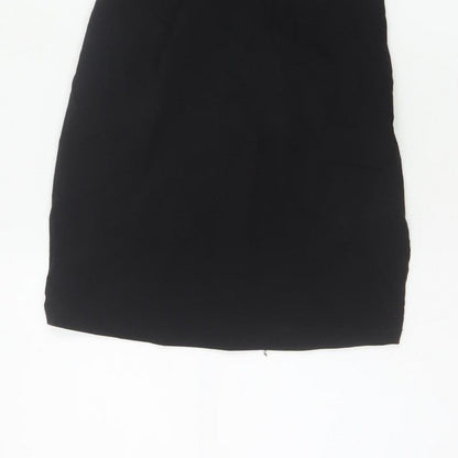Pull&Bear Women Black S Bodycon Halter Cold Shoulder Mini Dress