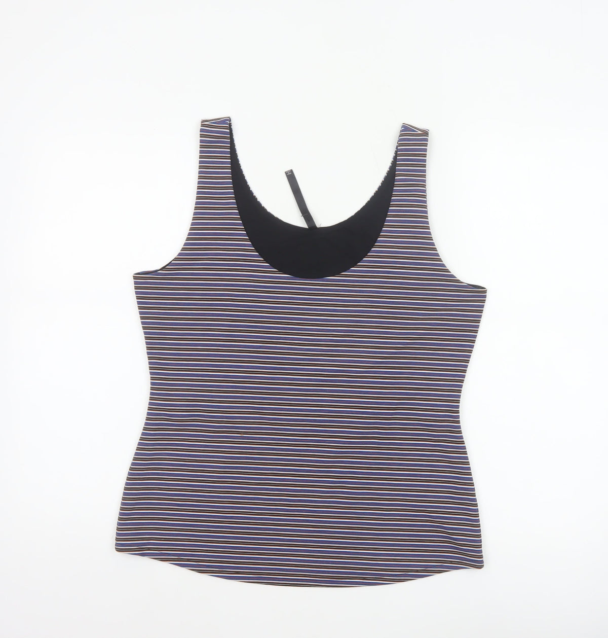 Karen Millen Women Multicoloured UK 14 Striped Stretch Camisole Top