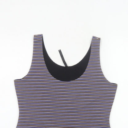 Karen Millen Women Multicoloured UK 14 Striped Stretch Camisole Top