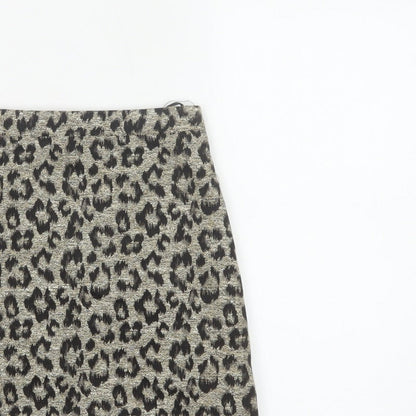 Topshop Women’s Gold Black Leopard Print UK 8 Mini Pencil Skirt
