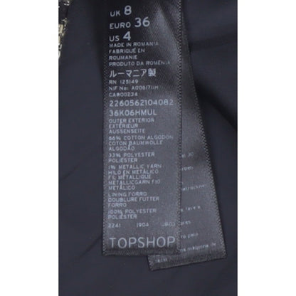 Topshop Women’s Gold Black Leopard Print UK 8 Mini Pencil Skirt