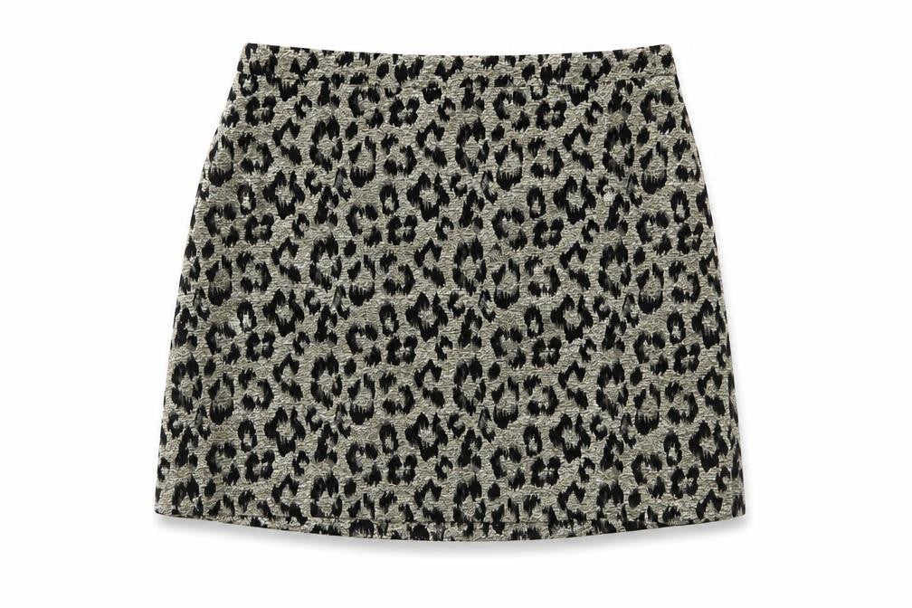 Topshop Women’s Gold Black Leopard Print UK 8 Mini Pencil Skirt