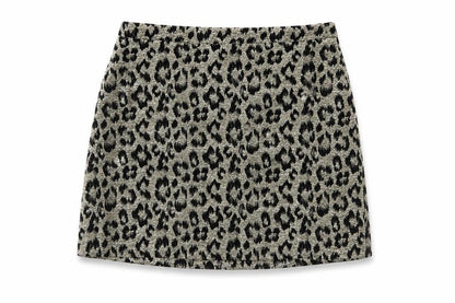 Topshop Women’s Gold Black Leopard Print UK 8 Mini Pencil Skirt
