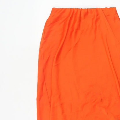Nobody's Child Women Orange UK 10 Midi Pencil Skirt Stretch
