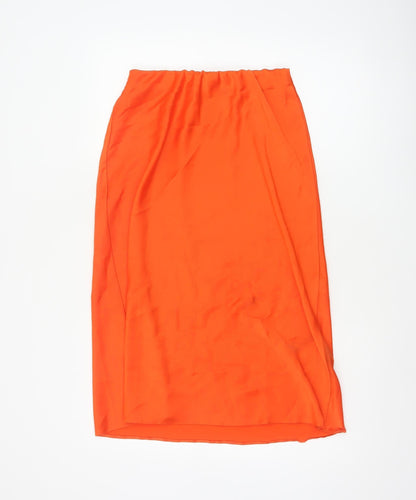 Nobody's Child Women Orange UK 10 Midi Pencil Skirt Stretch