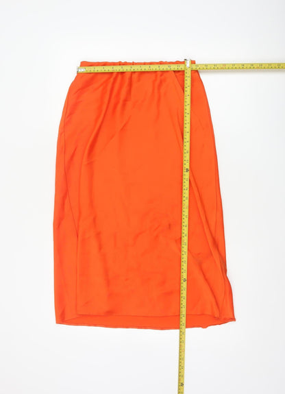 Nobody's Child Women Orange UK 10 Midi Pencil Skirt Stretch