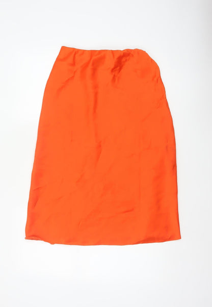 Nobody's Child Women Orange UK 10 Midi Pencil Skirt Stretch