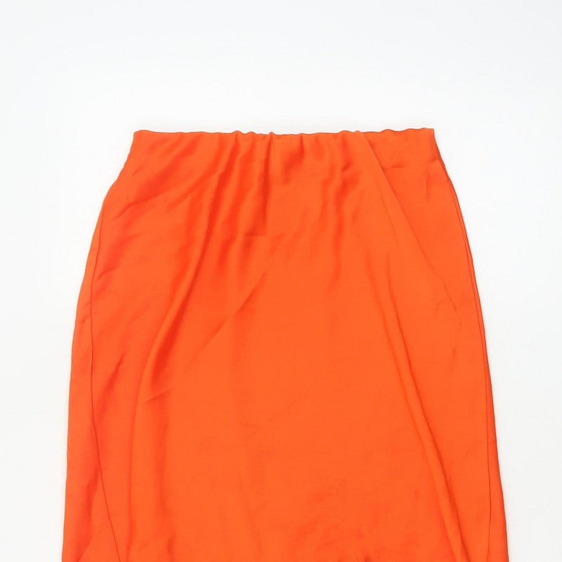 Nobody's Child Women Orange UK 10 Midi Pencil Skirt Stretch