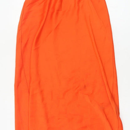 Nobody's Child Women Orange UK 10 Midi Pencil Skirt Stretch