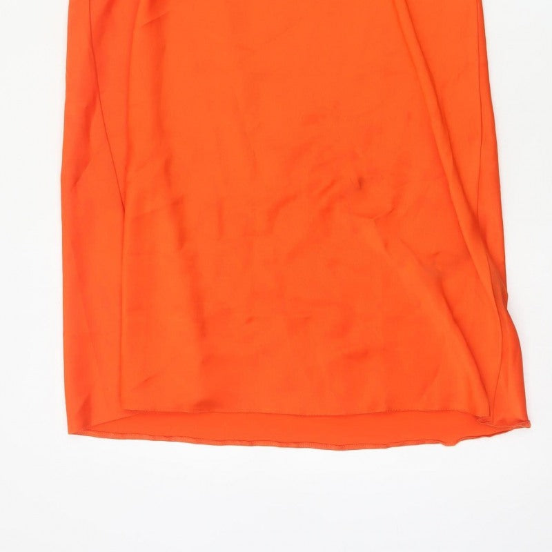 Nobody's Child Women Orange UK 10 Midi Pencil Skirt Stretch