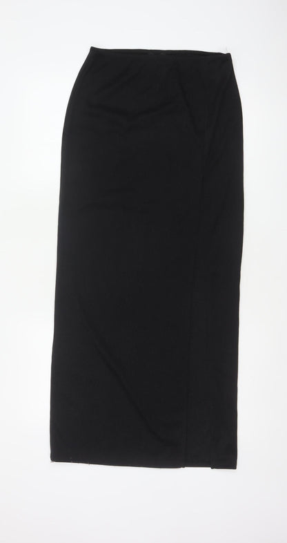 PrettyLittleThing Women Black UK 14 Long Stretch Pencil Skirt