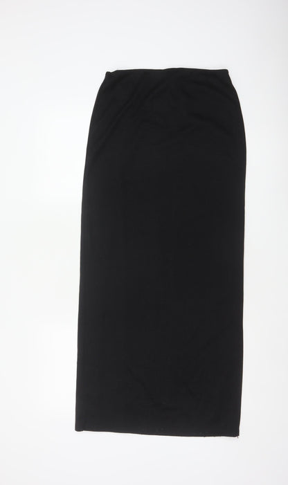 PrettyLittleThing Women Black UK 14 Long Stretch Pencil Skirt