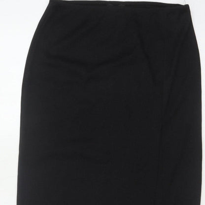 PrettyLittleThing Women Black UK 14 Long Stretch Pencil Skirt