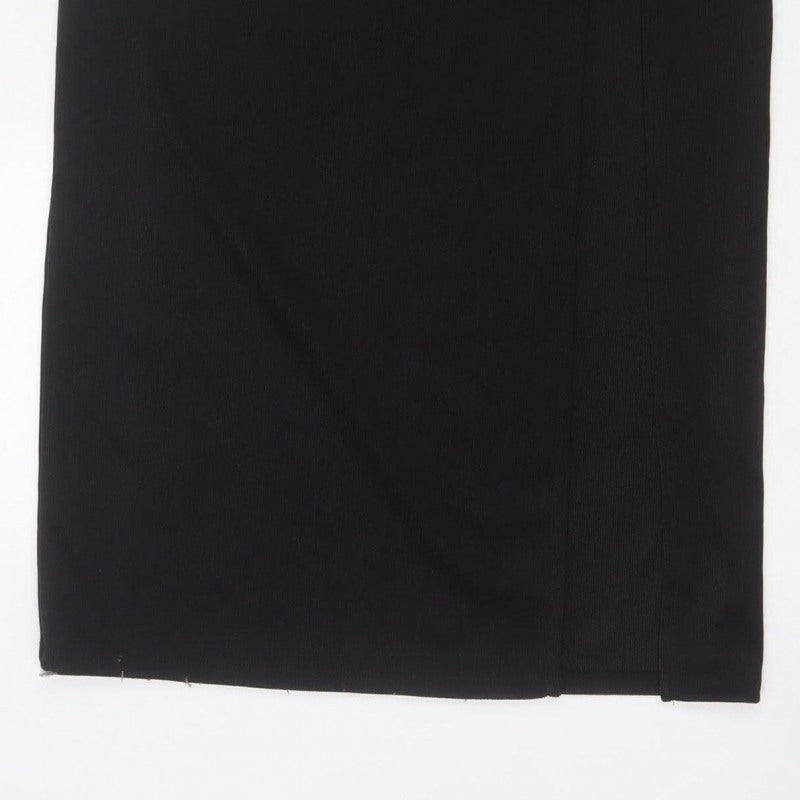 PrettyLittleThing Women Black UK 14 Long Stretch Pencil Skirt